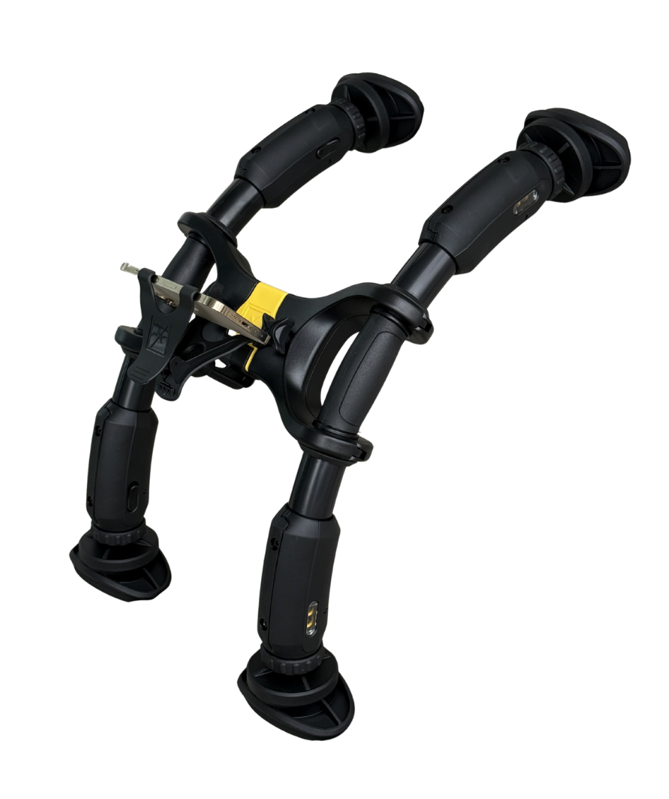 AbXcore Pro black and yellow portable ab core exercise machine with phone cradle for home workouts and ab fitness crunch
