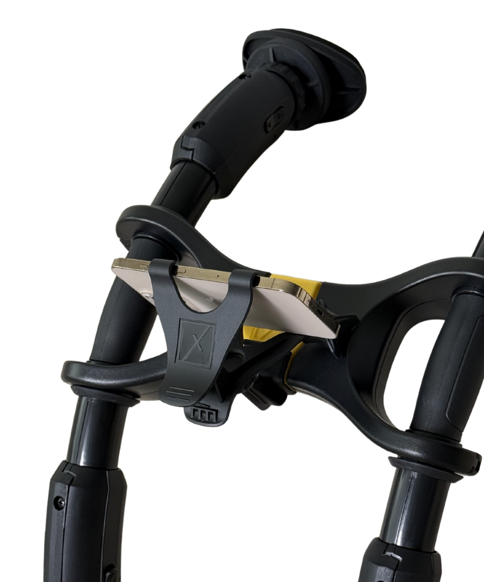 AbXcore phone cradle hands-free workout phone mount - side view