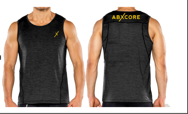 Abxcore men's athletic black  tank top for training, sleeveless workout shirt 
